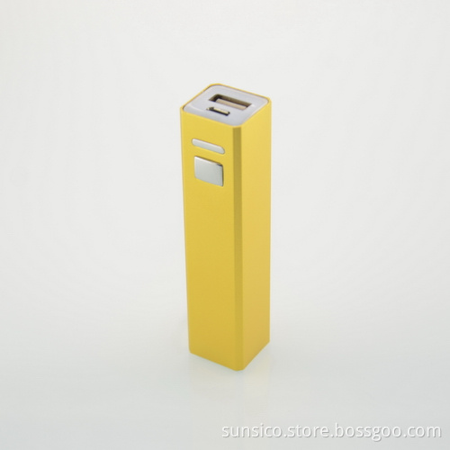 USB Power Bank - 2600mAh Rechargeable Li-ion Battery - Rectangular Aluminum Housing